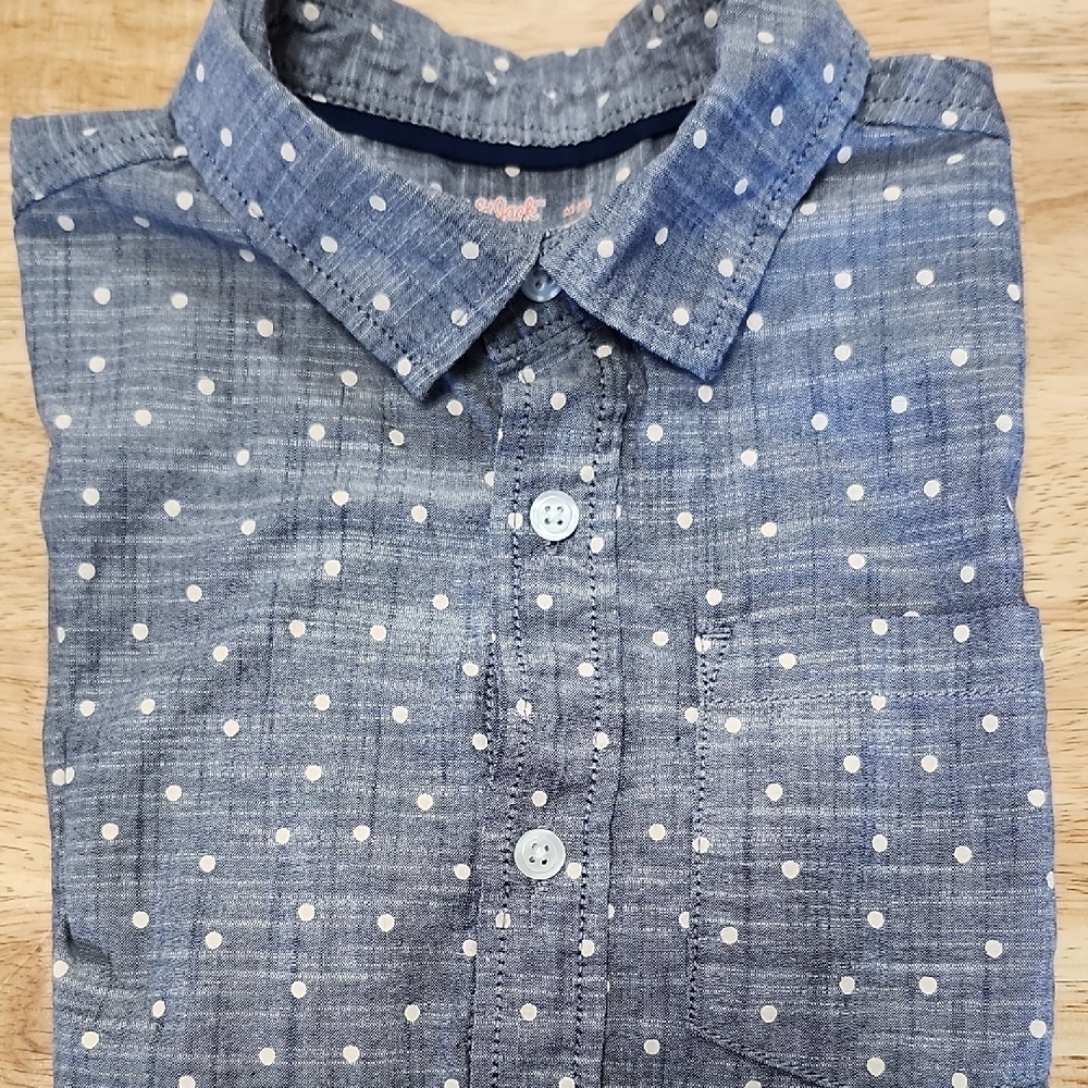 Cat & Jack Navy Polka Dot Shirt